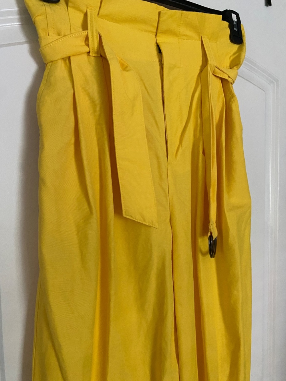 Banana republic yellow wide leg paper bag waist pants size 6 - Picture 2 of 4